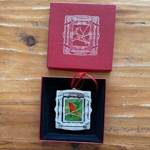 George Bush painting Cardinal Christmas Ornament